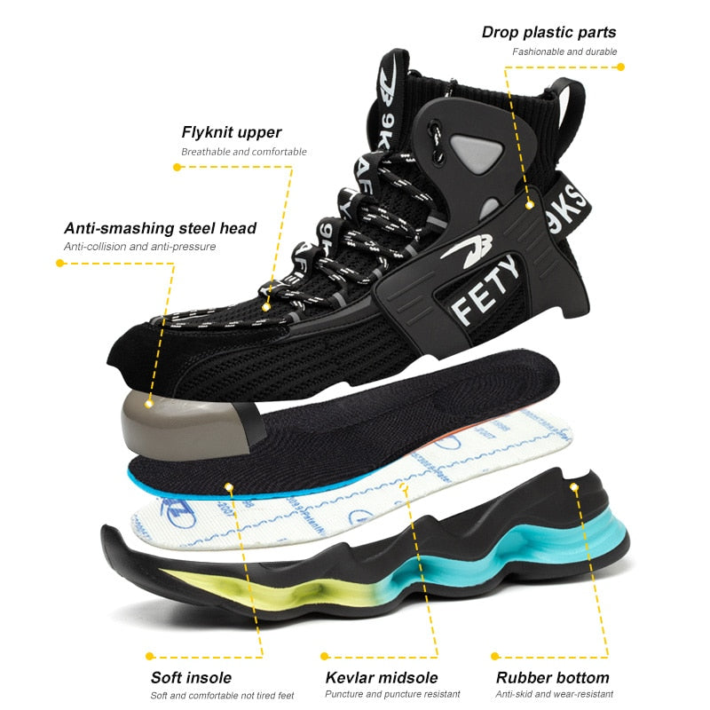 Indestructible Anti-smash Steel Toe Mesh (Air mesh)Toe Shape