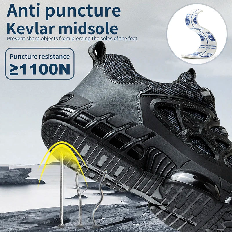 Men’s Aegis Pro Steel-Toe Safety Sneakers – Lightweight, Anti-Puncture & Shock-Absorbing