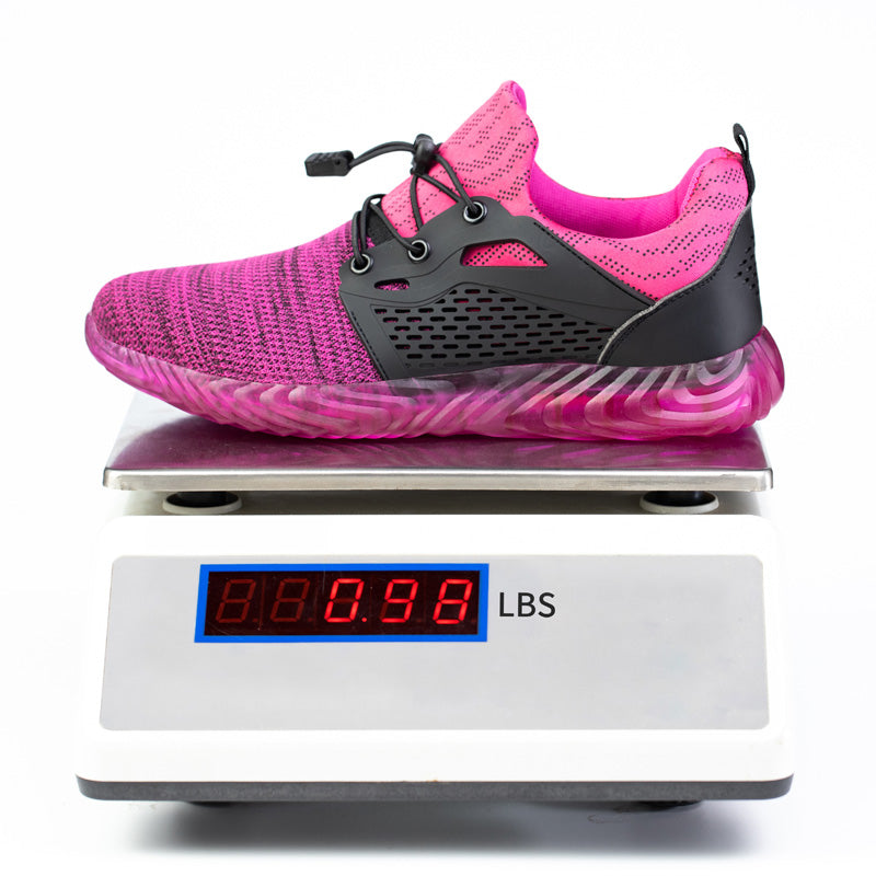 Harmonia™ Pink Steel Toe Safety Sneakers — Lightweight, Breathable, Anti-Slip Women’s Work Shoes