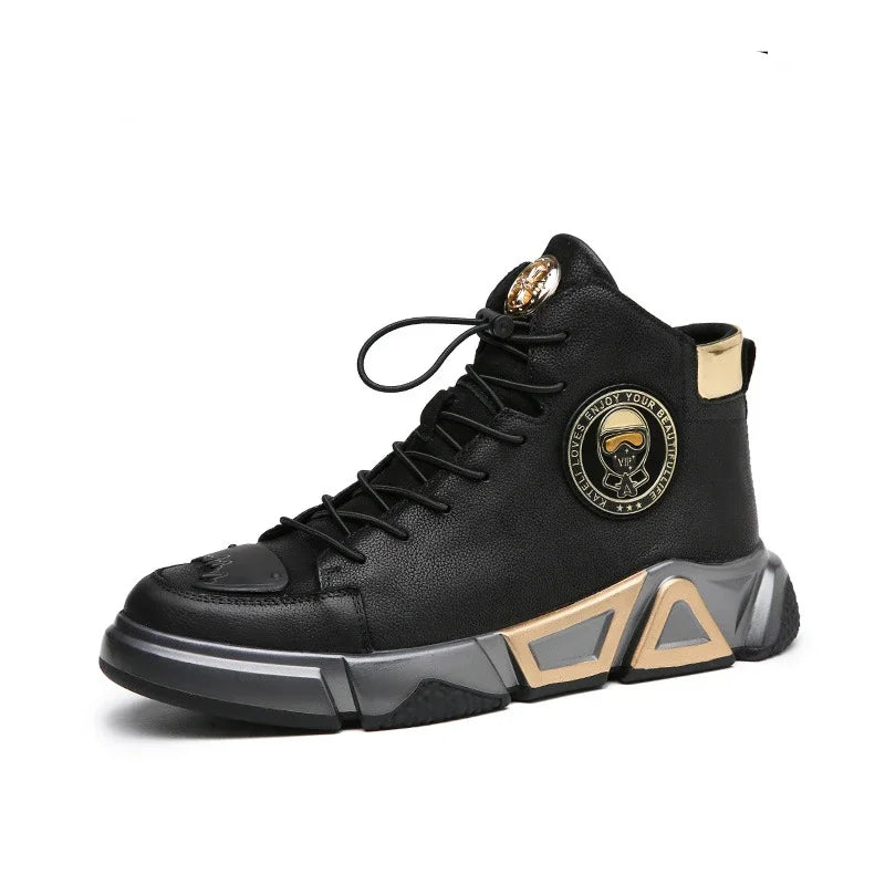 Men's Trendy Black High-Top Street luxury redefined.