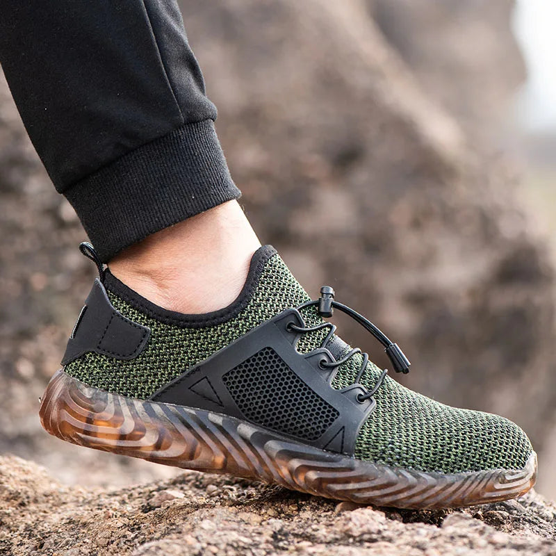 Harmonia™ Grey Steel Toe Safety Sneakers — Lightweight, Breathable, Anti-Slip Work Shoes for Women