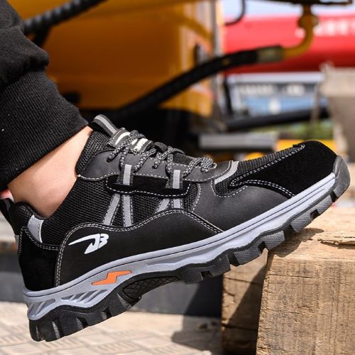 Triton™ J3 Steel Toe Work Shoes – Black | Lightweight Slip-Resistant Safety Sneakers for Tough Jobs