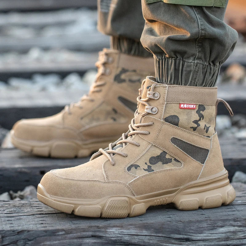 Men’s Tanrdon Tactical Safety Boots – Steel Toe, Anti-Puncture & Non-Slip