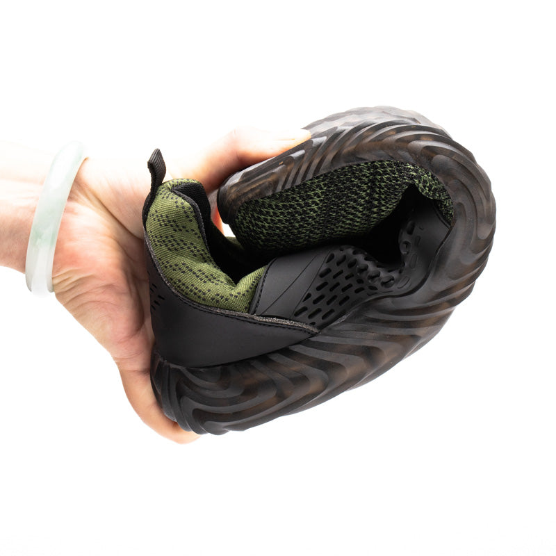 Harmonia™ Dark Green Steel Toe Safety Sneakers — Lightweight, Breathable, Anti-Slip Women’s Work Shoes