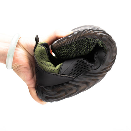 Harmonia™ Dark Green Steel Toe Safety Sneakers — Lightweight, Breathable, Anti-Slip Women’s Work Shoes