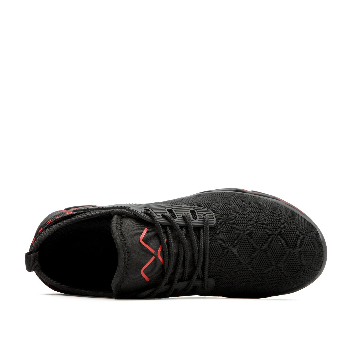 Tyche™ Black-Red Steel Toe Work Sneakers — Lightweight, Breathable, Slip-Resistant Safety Shoes