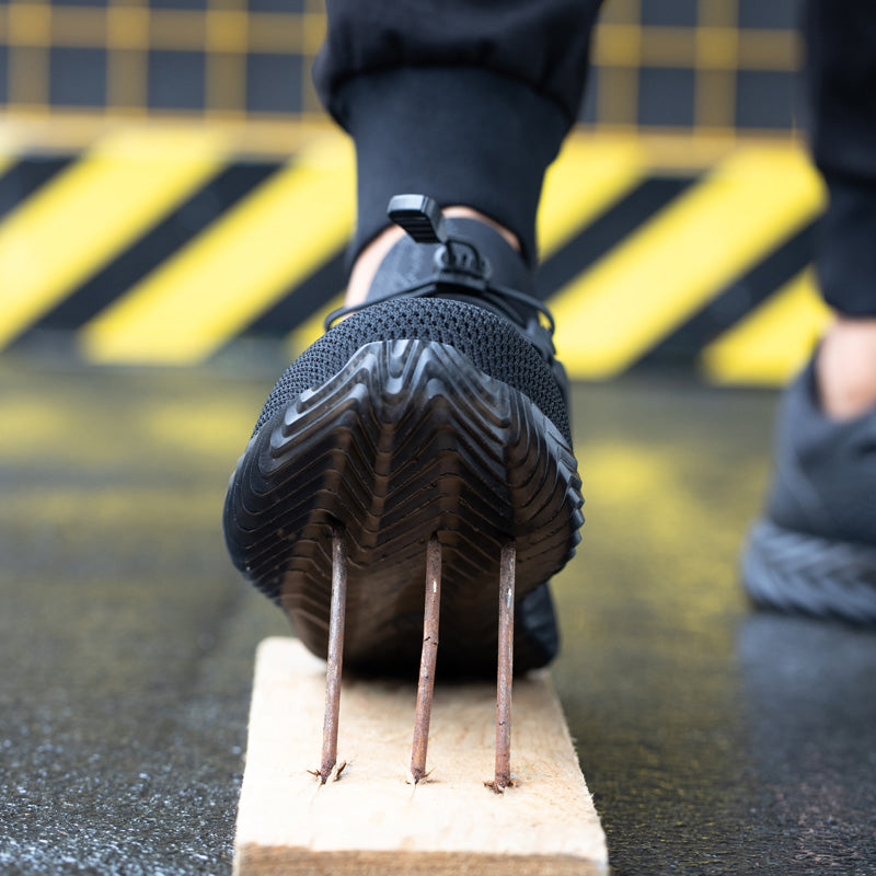 Harmonia™ Black Steel Toe Safety Sneakers — Lightweight, Breathable, Anti-Slip Women’s Work Shoes