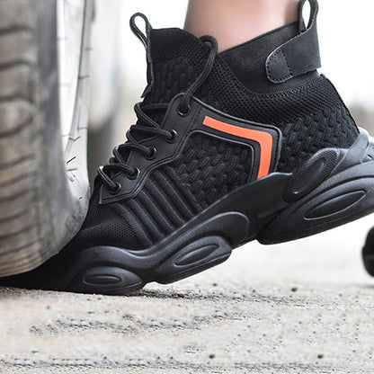 Alecto™ J3 Beige Steel Toe Work Sneakers — Lightweight, Breathable, Anti-Slip Safety Shoes for All-Day Protection