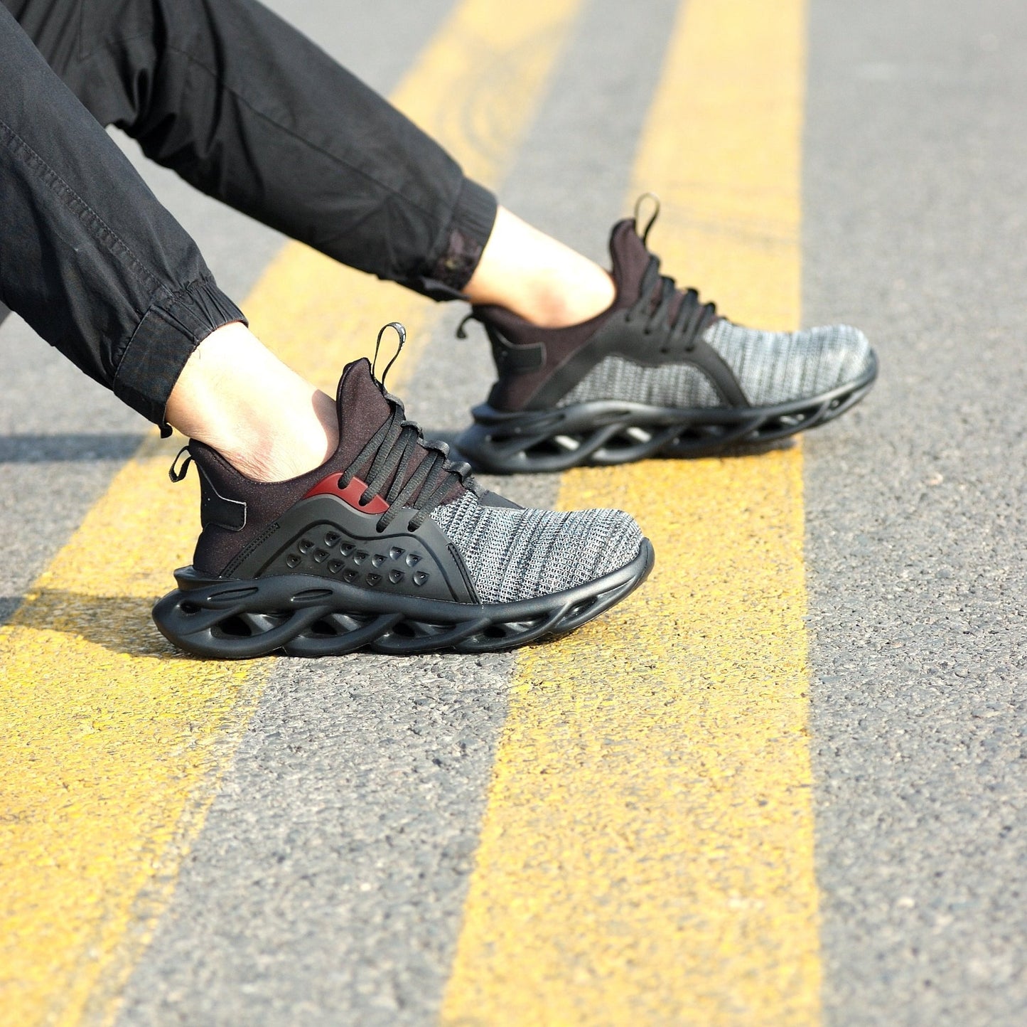 Xenon™ Dark Grey Steel Toe Work Sneakers — Lightweight, Breathable, Shock-Absorbing Safety Shoes
