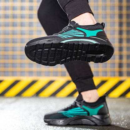 Aidos™ J3 Black-Gren Steel Toe Work Sneakers — Lightweight, Breathable, Anti-Slip Safety Shoes for Men