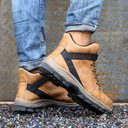 Echo™ Steel Toe Work Boots — Heavy-Duty, Anti-Slip, Impact-Resistant Safety Boots (Brown)