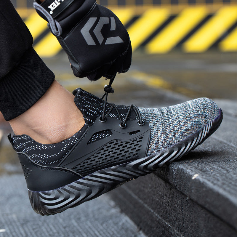 Harmonia™ Grey Steel Toe Safety Sneakers — Lightweight, Breathable, Anti-Slip Women’s Work Shoes