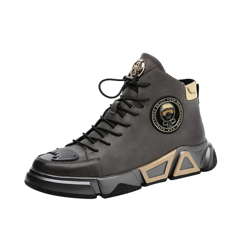 Men's Trendy Black High-Top Street luxury redefined.