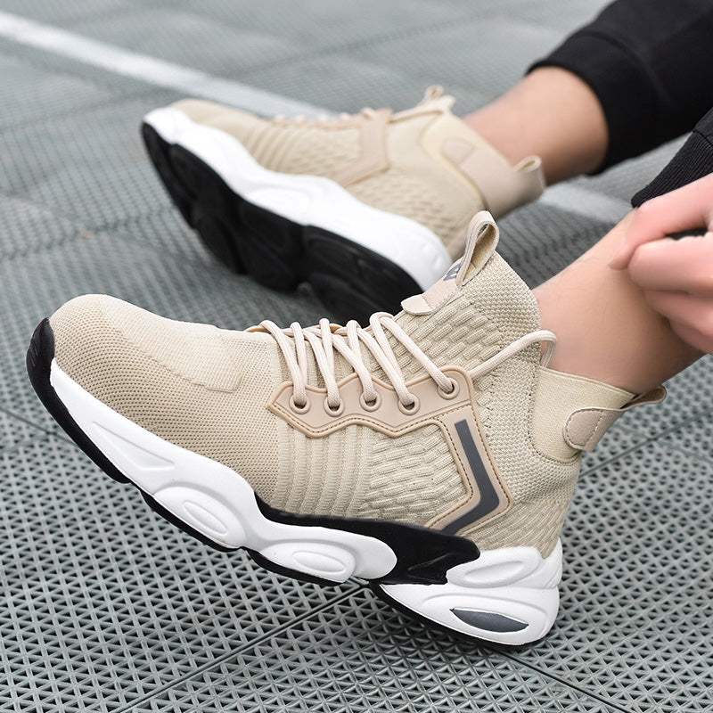 Alecto™ J3 Beige Steel Toe Work Sneakers — Lightweight, Breathable, Anti-Slip Safety Shoes for All-Day Protection