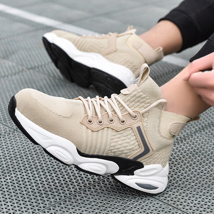 Alecto™ J3 Beige Steel Toe Work Sneakers — Lightweight, Breathable, Anti-Slip Safety Shoes for All-Day Protection