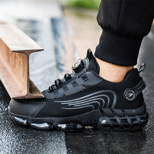 Kronos™ Black Steel Toe Safety Sneakers — Lightweight, Puncture-Proof, Shock-Absorbing Work Shoes