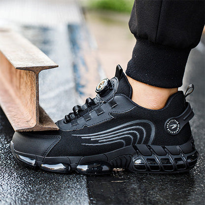 Kronos™ Black Steel Toe Safety Sneakers — Lightweight, Puncture-Proof, Shock-Absorbing Work Shoes