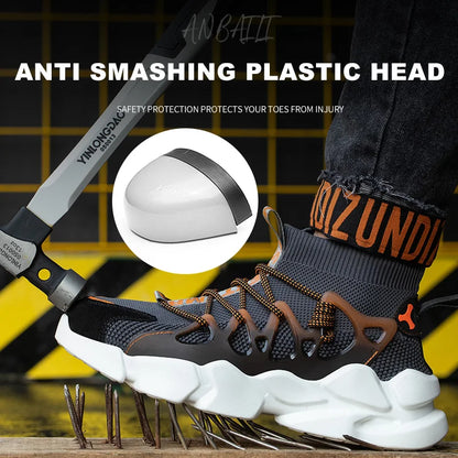 Phobos™ Men’s Heavy-Duty Steel Toe Sneakers — Breathable, Anti-Puncture, Shock-Absorbing Safety Shoes