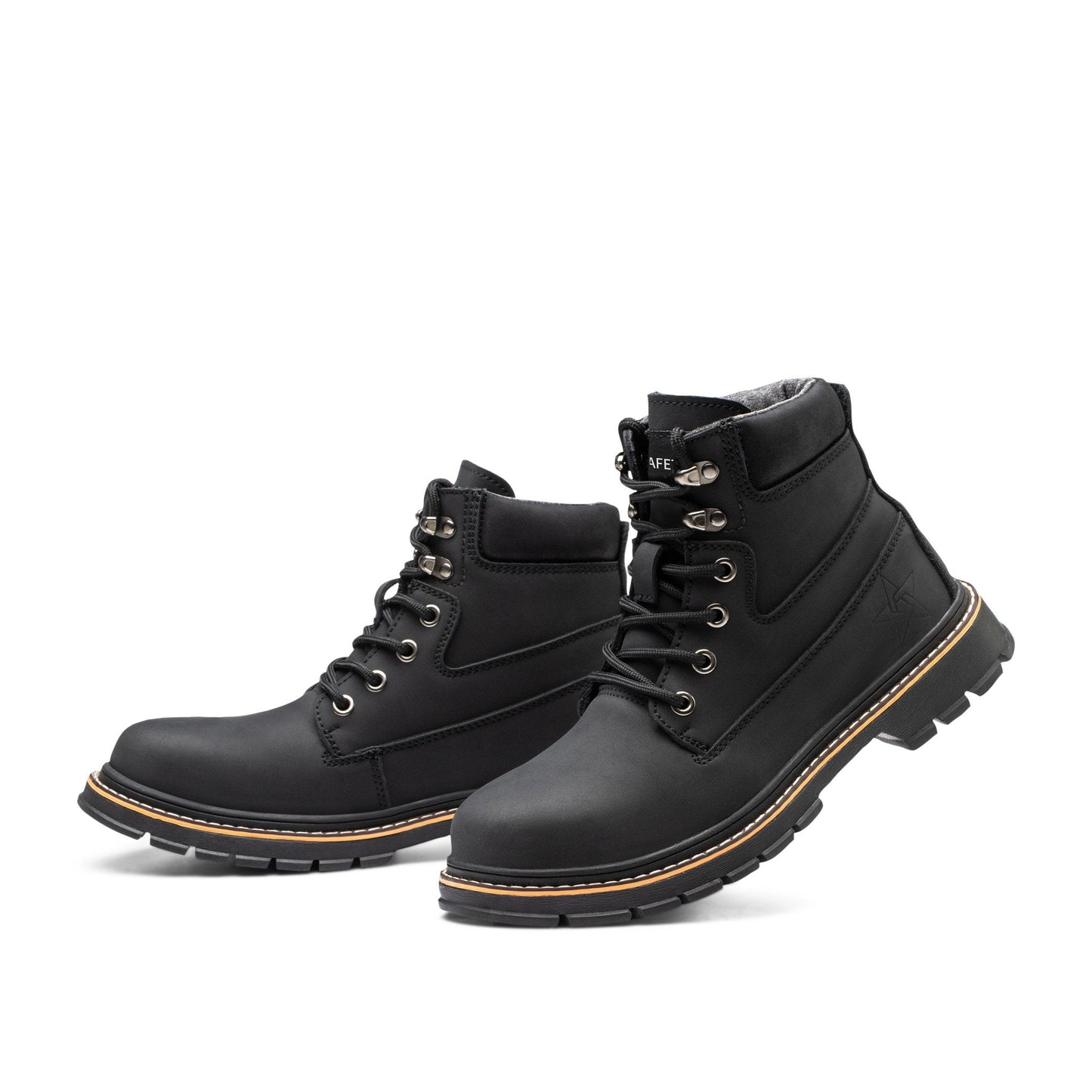 Boreas™ Black Steel Toe Work Boots — Heavy-Duty, Slip-Resistant, Lightweight Safety Boots for Men