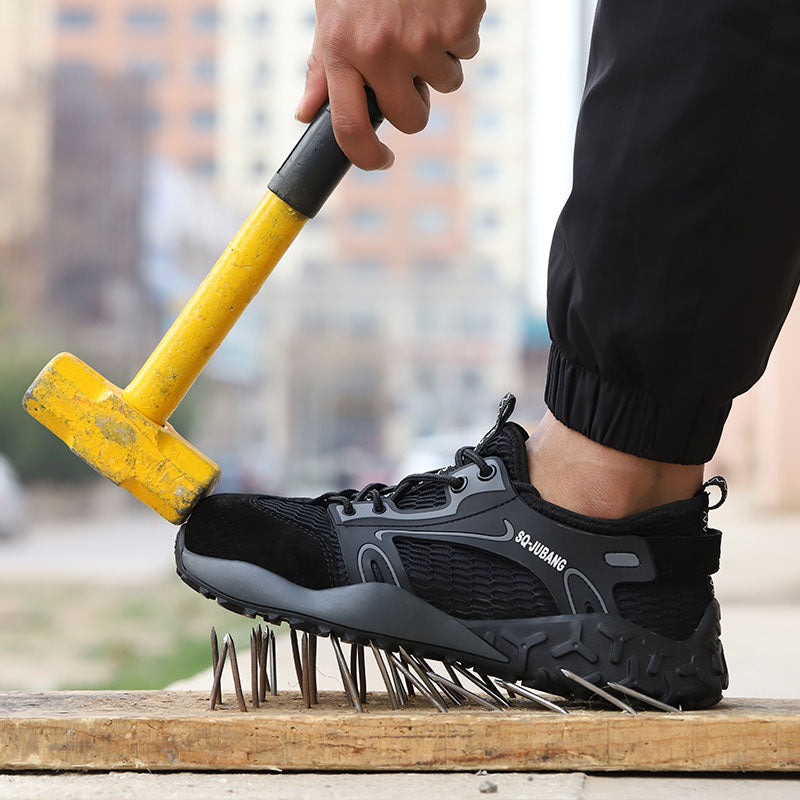 Eris™ Steel Toe SQ Ju Bang — Lightweight, Breathable, Anti-Slip Military-Grade Work Sneakers (Black)