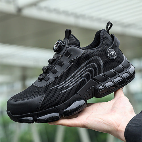 Kronos™ Black Steel Toe Safety Sneakers — Lightweight, Puncture-Proof, Shock-Absorbing Work Shoes