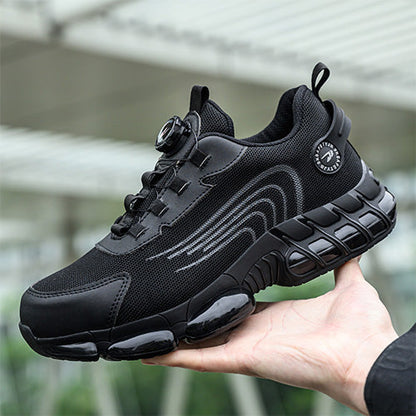 Kronos™ Black Steel Toe Safety Sneakers — Lightweight, Puncture-Proof, Shock-Absorbing Work Shoes