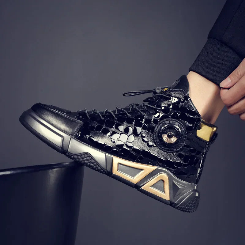 Men's Trendy Black High-Top Street luxury redefined.