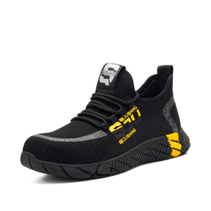 Typhon™ S Ju Bang Steel Toe Work Sneakers — Lightweight Breathable Safety Shoes (Black/Yellow)