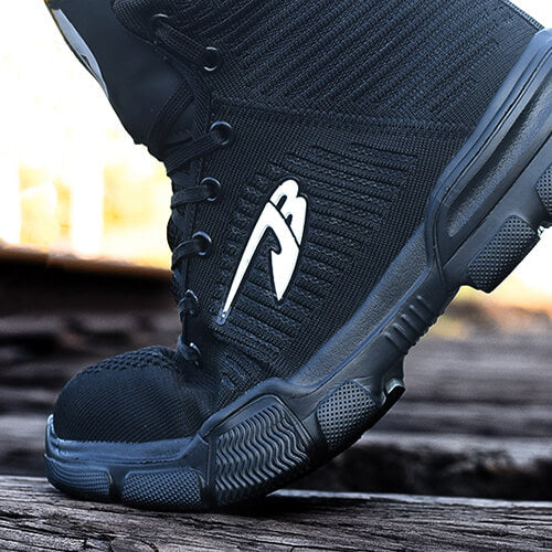 Perseus™ J3 Black X High-Top Steel Toe Sneakers — Lightweight, Anti-Slip, Shock-Absorbing Safety Footwear