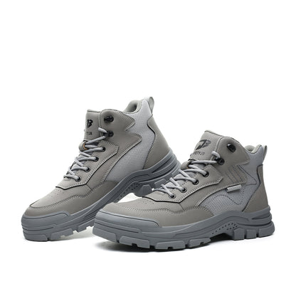 Erebus J3™ Steel Toe Work Boots — Lightweight, Slip-Resistant, Waterproof Safety Boots (Grey)