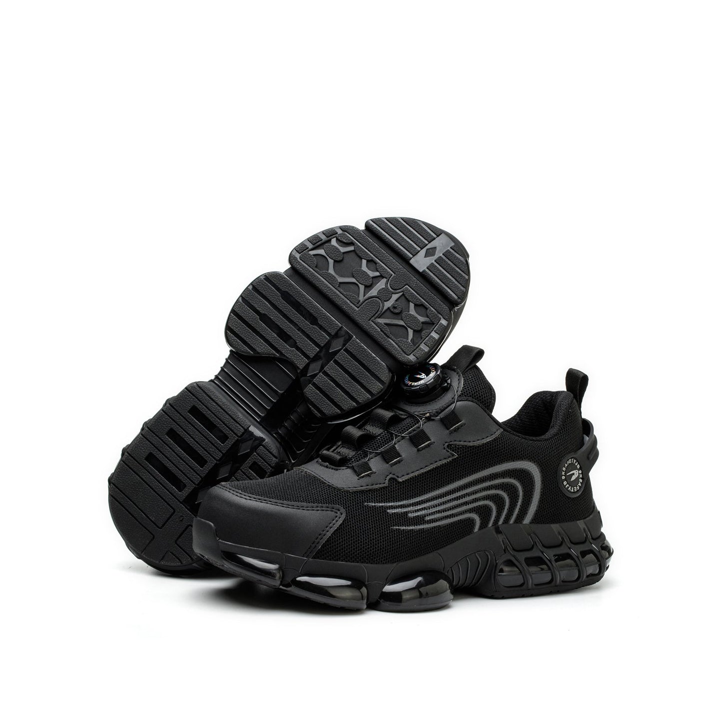 Kronos™ Black Steel Toe Safety Sneakers — Lightweight, Puncture-Proof, Shock-Absorbing Work Shoes