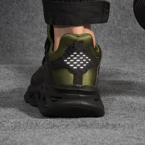 Xenon™ Dark Green Steel Toe Work Sneakers – Lightweight, Slip-Resistant, Breathable Safety Shoes