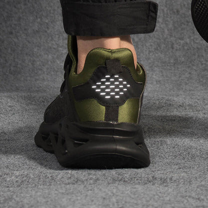 Xenon™ Dark Green Steel Toe Work Sneakers – Lightweight, Slip-Resistant, Breathable Safety Shoes