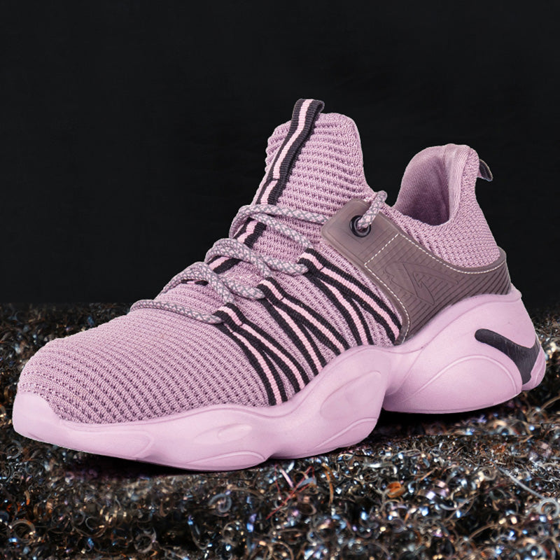 Hestia™ Pink Steel Toe Work Sneakers — Lightweight, Breathable, Anti-Slip Safety Shoes for Women
