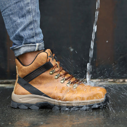 Echo™ Steel Toe Work Boots — Heavy-Duty, Anti-Slip, Impact-Resistant Safety Boots (Brown)