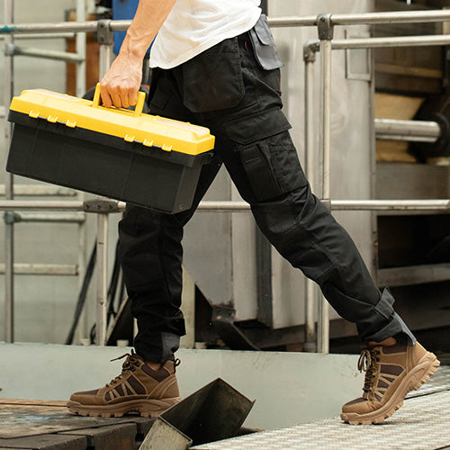 Themis™ J3 Brown Steel Toe Work Shoes — Rugged, Lightweight, Anti-Slip Safety Footwear