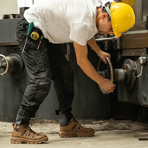 Themis™ J3 Brown Steel Toe Work Shoes — Rugged, Lightweight, Anti-Slip Safety Footwear