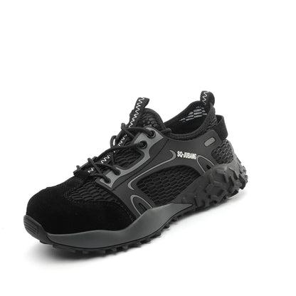 Eris™ Steel Toe SQ Ju Bang — Lightweight, Breathable, Anti-Slip Military-Grade Work Sneakers (Black)