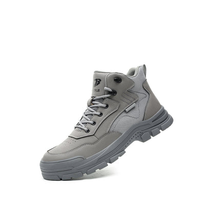 Erebus J3™ Steel Toe Work Boots — Lightweight, Slip-Resistant, Waterproof Safety Boots (Grey)