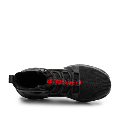 Zeus™ J3 Black Steel Toe Safety Sneakers — Lightweight High-Top Work Shoes for Ultimate Protection