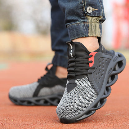 Xenon™ Grey Steel Toe Work Sneakers — Lightweight, Breathable, Anti-Slip Safety Shoes for Men