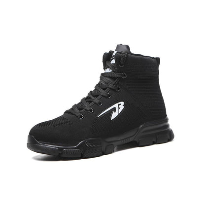 Perseus™ J3 Black X High-Top Steel Toe Sneakers — Lightweight, Anti-Slip, Shock-Absorbing Safety Footwear
