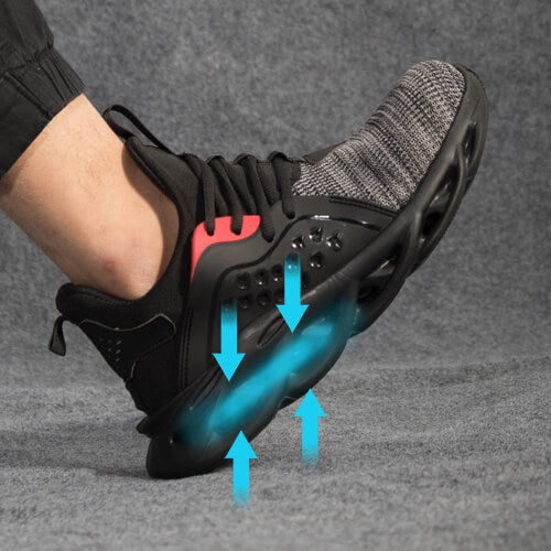Xenon™ Dark Grey Steel Toe Work Sneakers — Lightweight, Breathable, Shock-Absorbing Safety Shoes