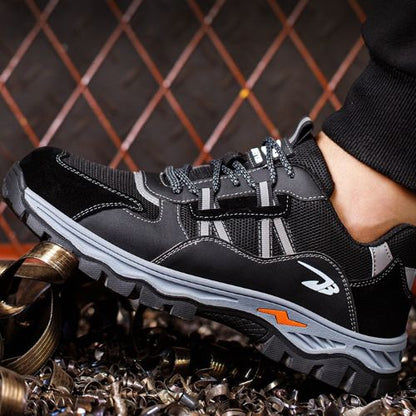 Triton™ J3 Steel Toe Work Shoes – Black | Lightweight Slip-Resistant Safety Sneakers for Tough Jobs