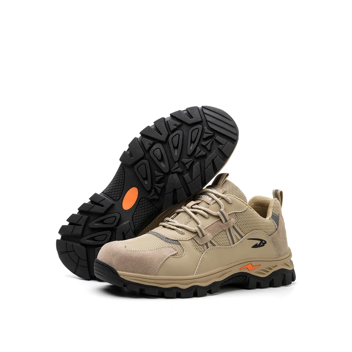 Triton™ J3 Steel Toe Work Shoes — Lightweight, Anti-Slip, Shock-Absorbing Safety Sneakers (Beige)