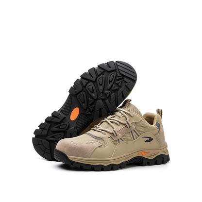 Triton™ J3 Steel Toe Work Shoes — Lightweight, Anti-Slip, Shock-Absorbing Safety Sneakers (Beige)
