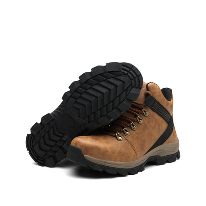 Echo™ Steel Toe Work Boots — Heavy-Duty, Anti-Slip, Impact-Resistant Safety Boots (Brown)