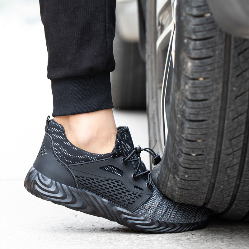 Harmonia™ Grey Steel Toe Safety Sneakers — Lightweight, Breathable, Anti-Slip Women’s Work Shoes