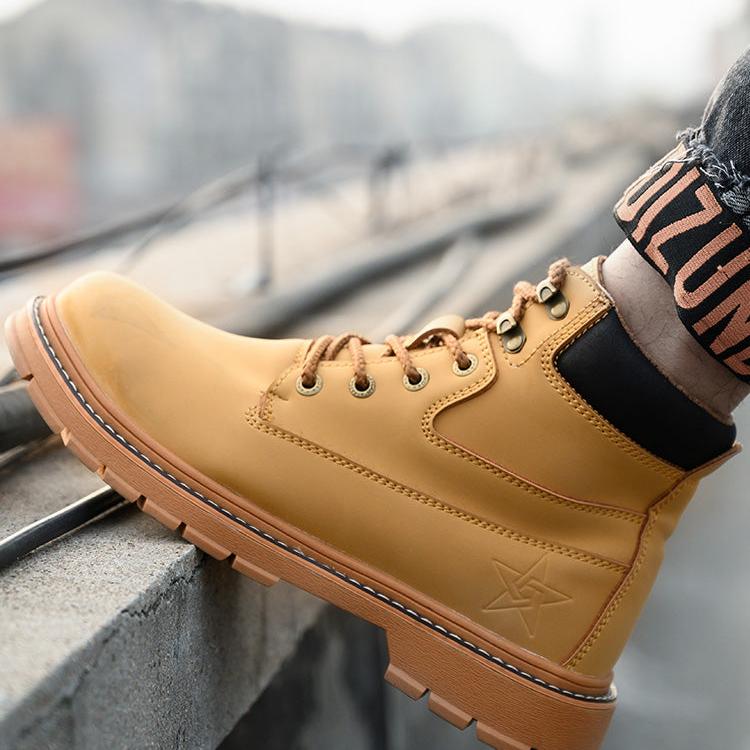 Boreas™ Brown Steel Toe Work Boots — Heavy-Duty, Slip-Resistant, Lightweight Safety Boots for Men