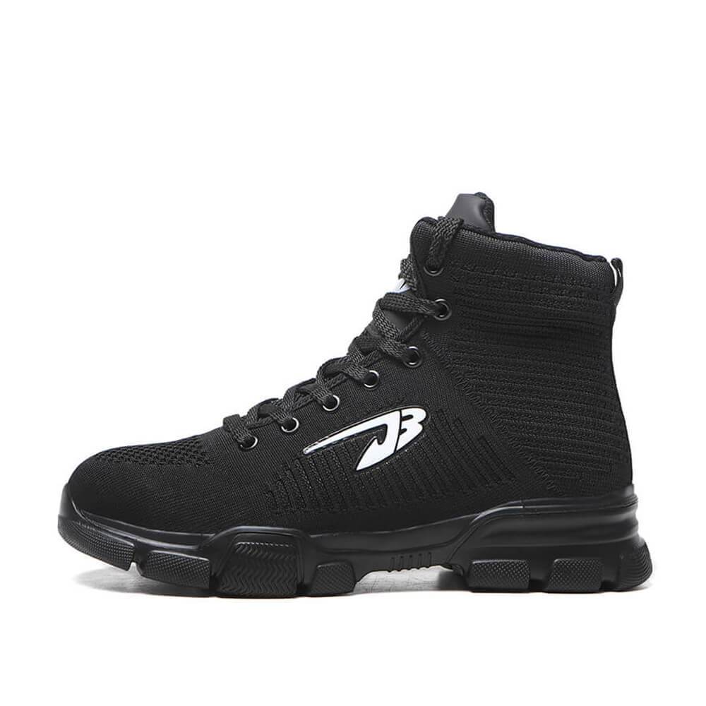 Perseus™ J3 Black X High-Top Steel Toe Sneakers — Lightweight, Anti-Slip, Shock-Absorbing Safety Footwear